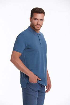 İndigo Regular Fit %100 Pamuk Polo Yaka Tişört | XXL