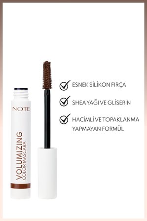 Volumizing Color Hacim ve Uzatma Etkili Renkli Maskara - Kahverengi