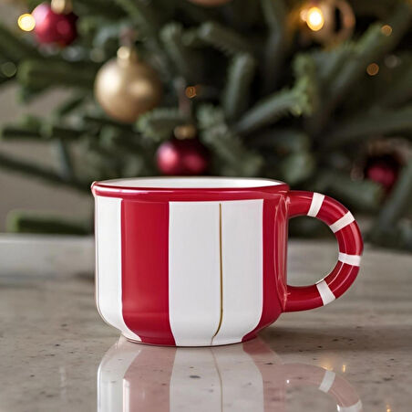 Karaca New Year Yılbaşı Candy Stripe Kupa 570 ml