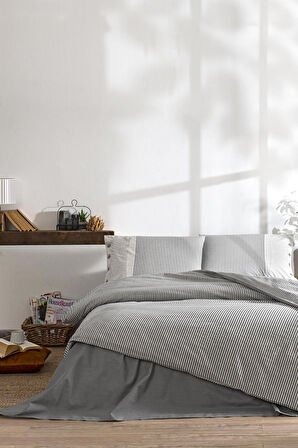 Özdilek NATURAL LİNE ÇİFT KİŞİLİK NEVRESİM TAKIMI Gri