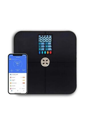 Xenon Smart Akıllı Tartı Dijital Mobil Uygulama Denetimli Nabız Ölçer, Yağ, Kemik, Kas Kütlesi Ölçen, Vücut Veri Analizi için Bluetooth Baskül, Apple Health/Google Fit Uyumlu Max180 kg X8702