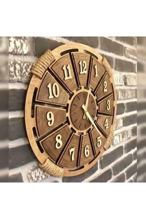 Akçaağaç Dekoratif Ahşap Analog Duvar Saati