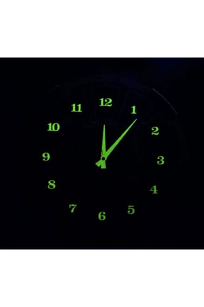Fosforlu Ahşap Analog Duvar Saati Akça Renk (GECE PARLAYAN)