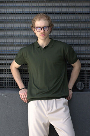 HYMAN Erkek Oversize Polo Yaka Triko T-Shirt