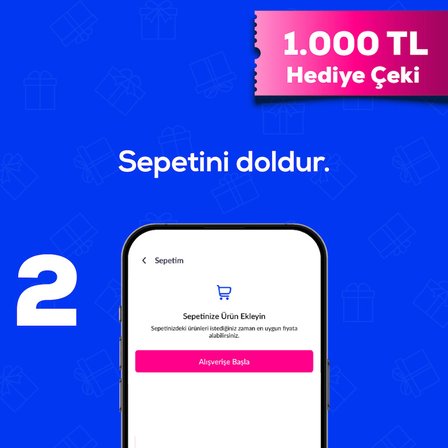 1-7 Eylül'de Geçerli 1000 TL Hediye Çeki 