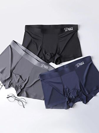 Eces Design Dikişsiz Buz Ipek Ter Uzaklaştıran Spor Özel Tasarım Erkek Iç Giyim 3 Parça 1010 Boxer