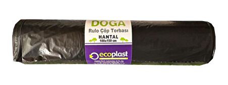 Ecoplast 240 Litre Siyah Hantal Konteyner Çöp Torbası - 100 x 150 Cm. - 600 Gr. - 10 Adetlik 20 Rulo