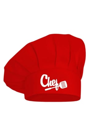 Ayarlanabilir Kırmızı Chef Aşçı Şapkası - Şef Aşçı Şapkası