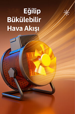 Yüksek Güçlü Hızlı Elektrikli Isıtıcı Fan Otomatik Aşırı Isınma Koruması 3 Kademeli Sessiz 3000W