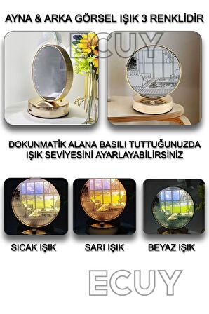 Dekoratif Dokunmatik LED Makyaj Aynası & LED Işıklı Fotoğraf Çerçevesi  3 Mod Ayarlanabilir  Işık