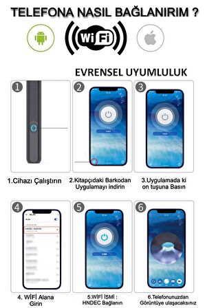 Kameralı Kulak Temizleme Cihazı Bütün Cihazlarla Uyumlu 360° Kulak Temizleme Çubuğu HD Görüntü