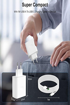 Hızlı Şarj Adaptörü Hızlı Şarj Aleti USB 3.0 USB Şarj Adaptörü + Type C Kablo 67w