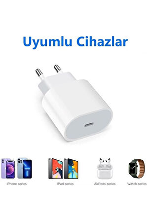 İphone 11, 12, 13 Ve 14 Için Hızlı Şarj Adaptörü Usb-c 25 W Adaptör Ile Uyumlu Apple Şarj Adaptörü