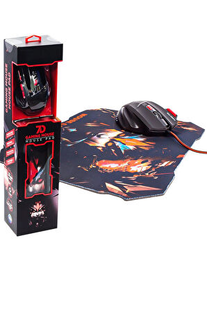 Optik Kablolu Mouse 800/1200/1600/2400 DPI Gaming Mouse & Mouse Pad Seti Yüksek Hassasiyet  7 Tuşlu