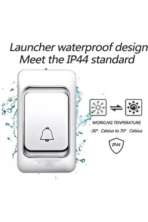 Kablosuz Kapı Zili Yüksek Zil Sesli Kapı Zili Sesi Farklı Zil Sesleri 200M uzaktan Bağlantı
