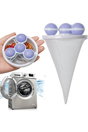 Çamaşır Makinesi İçin Yıkanabilir Tüy ve Kıl Toplayıcı Aparat Pratik Temizlik Aksesuarı Mavi