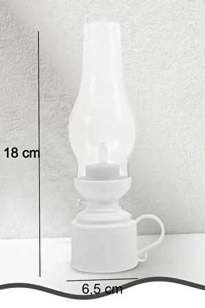 Dekoratif Eski Gaz Görünümlü LED Mum Lamba Alev Efektli Dekor Lamba 18 CM