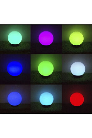 Dekoratif Küre Gece Lambası Kumandalı Multicolor Yuvarlak Ambiyans Işıklı Pilli Masa Lambası