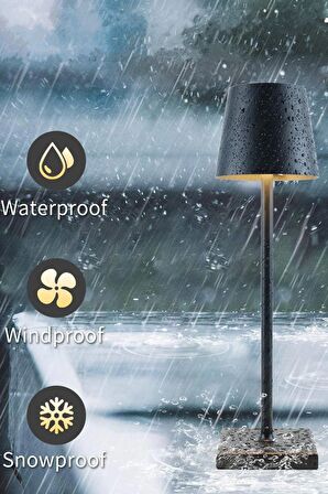Dekoratif Şarjlı Masa Lambası Dokunmatik Metal Gece Lambası Ayarlanabilir Renkli Su Geçirmez