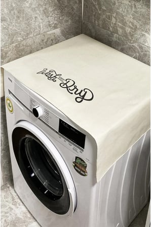 Krem Laundry Çamaşır Makina Örtüsü, Makina Üstü Örtü