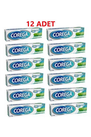 Corega Süper Protez Yapıştırıcı Naneli Krem 40 gr 12 Adet