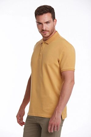 Hardal Regular Fit %100 Pamuk Polo Yaka Tişört | XXL