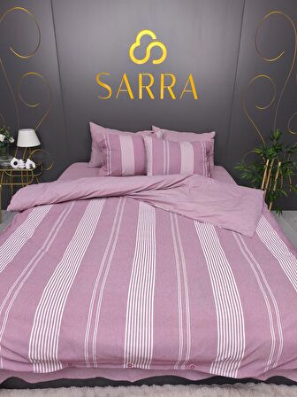 SARRA HOME NATURAL ÇİFT KİŞİLİK NEVRESİM TAKIMI - MÜRDÜM