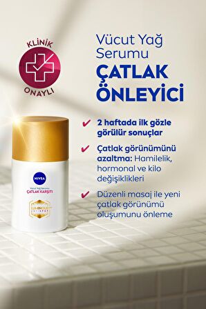 Nivea Luminous630 Çatlak Karşıtı Vücut Yağ Serumu 100ml, Hamilelik, Kilo Değişimi Çatlak Giderici, X2 Adet