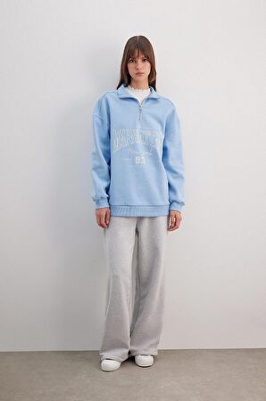 DeFacto Regular Fit Bisiklet Yaka İçi Yumuşak Tüylü Kalın Sweatshirt Tunik C1671AX24SPBE281