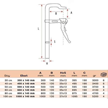 BULUT Hızlı Tip Dövme Çelik İşkence 30 cm 300x140 mm