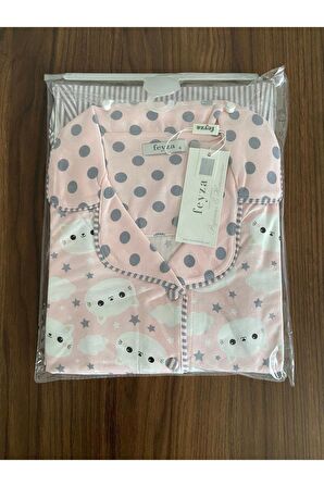 Pembe Gömlek Yaka Kısa Kollu Pijama Takımı