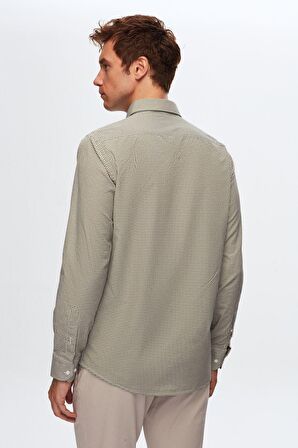 Ds Damat Slim Fit Haki Pötikare Gömlek 4HF02ORT03314 4HF02ORT03314