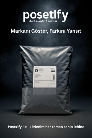 Gri Cepli Kargo Poşeti 17x23+4 cm | Yapışkan Bantlı Gönderi Zarfı | 50’li E-Ticaret Poşeti