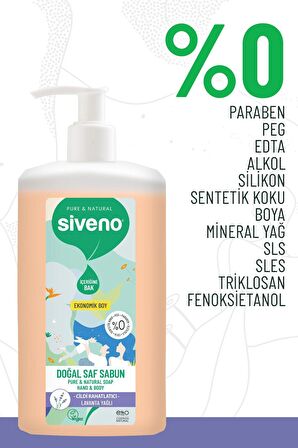 Siveno %100 Doğal Sıvı Kastil Sabun Lavanta Yağlı Cildi Rahatlatıcı Nemlendirici Arındırıcı Bitkisel Vegan 1000 ml