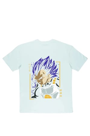 Lenithra Dragon Ball Vegeta Anime Sırt Baskılı Unisex Oversize T-shirt Beyaz / S
