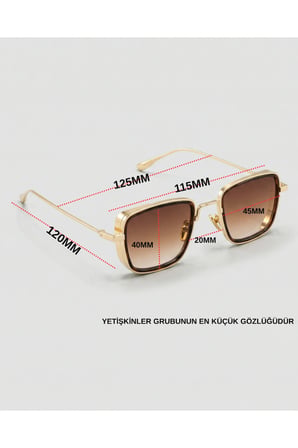 Edda Small Köşeli (Küçük Güneş Gözlüğü )UV400 Koruma Metal Çerçeve Kasa ve Sap Pinterest model