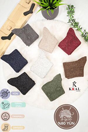 Kadın Koyun Yünü Lambswool Kışlık 3'lü Set Çorap