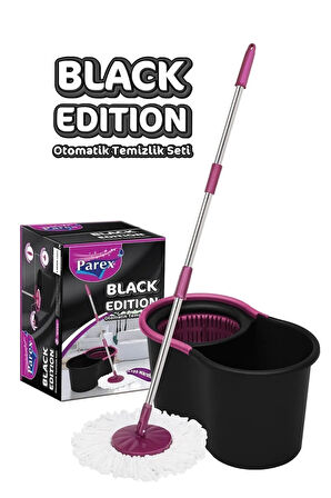 Black Edition Döner Başlıklı Temizlik Seti Ve 1 Adet Yedek Mop