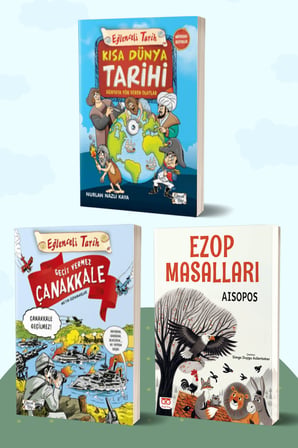 Kısa Dünya Tarihi Dünyaya Yön Veren Olaylar/Nurlan Nazlı Kaya - Geçit Vermez Çanakkale/Metin Özdamarlar - Ezop Masalları/Aisopos