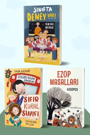 Sınıfta Deney Var! Bilim Dolu Maceralar/Süleyman Dilmen - Sıfır Kural Sınıfı & Özgürlüğün Sınırları /Ergün Kazanır - Ezop Masalları/Aisopos