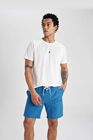 DeFactoFit Regular Fit Baskılı Kısa Boy Sporcu Deniz Şortu B5991AX24HSBE376