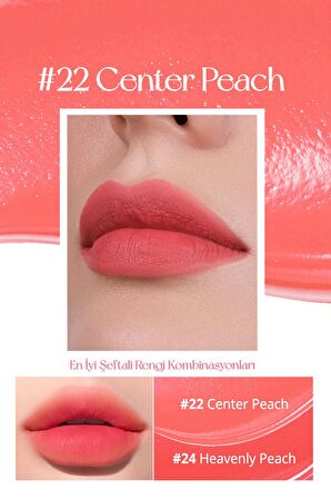 Uzun Süre Kalıcı ve Hafif Formüllü, Kadife Bitişli Tint Peripera Ink Airy Velvet (22 Center Peach)