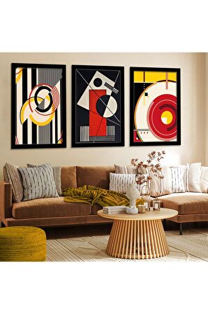 GOLD AYNALI PLEKSİ ÇERÇEVELİ BEYAZ VE TURUNCUNUN BİRLEŞİMİ SOYUT ÇİZİM TABLO