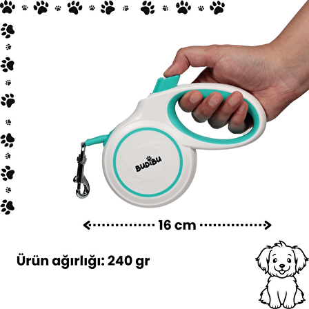 Makaralı Otomatik 5 Metre Geri Çekilebilen Kedi Köpek Gezdirme Tasması XS / S / M