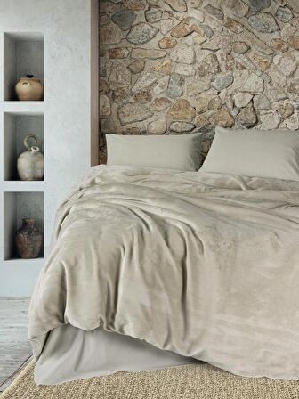 Cotton Box Çift Kişilik Nevresim Takımı Velvet Flossy Taş