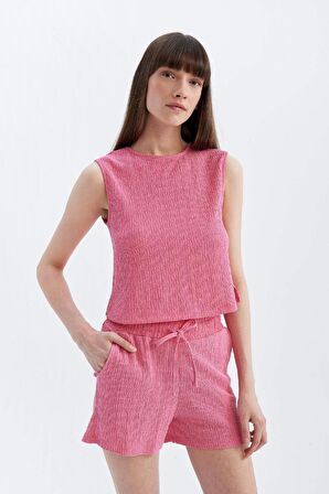DeFacto Regular Fit Normal Bel Düz Paça Bürümcük Şort D0568AX24SMPN160