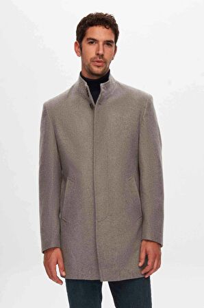 Ds Damat Regular Fit Gri Kaşe Kaban 5HF08ORT10002 5HF08ORT10002
