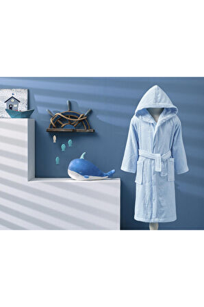Özdilek Marine Çocuk Boy Mavi Bornoz 5-6 Yaş