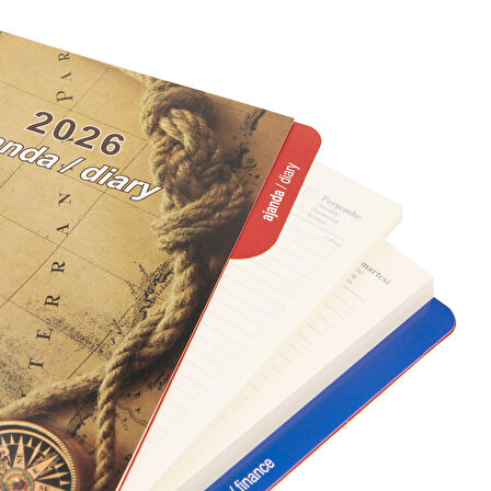 2K 2026 Organizer Ajanda Yedeği 4 Delikli A5 Tarihli Çizgili Blok Ivory Kağıt 15x21 cm YDK1