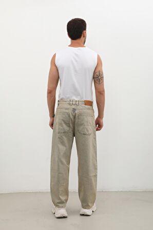 Erkek Skater Fit Jean Pantolon Kahverengi